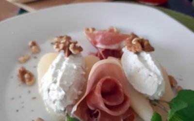 Peras con Queso Azul