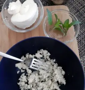 Peras con queso Azul
