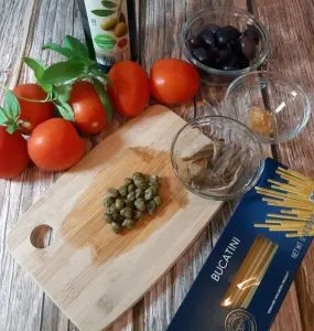 Ingredientes pasta puttanesca